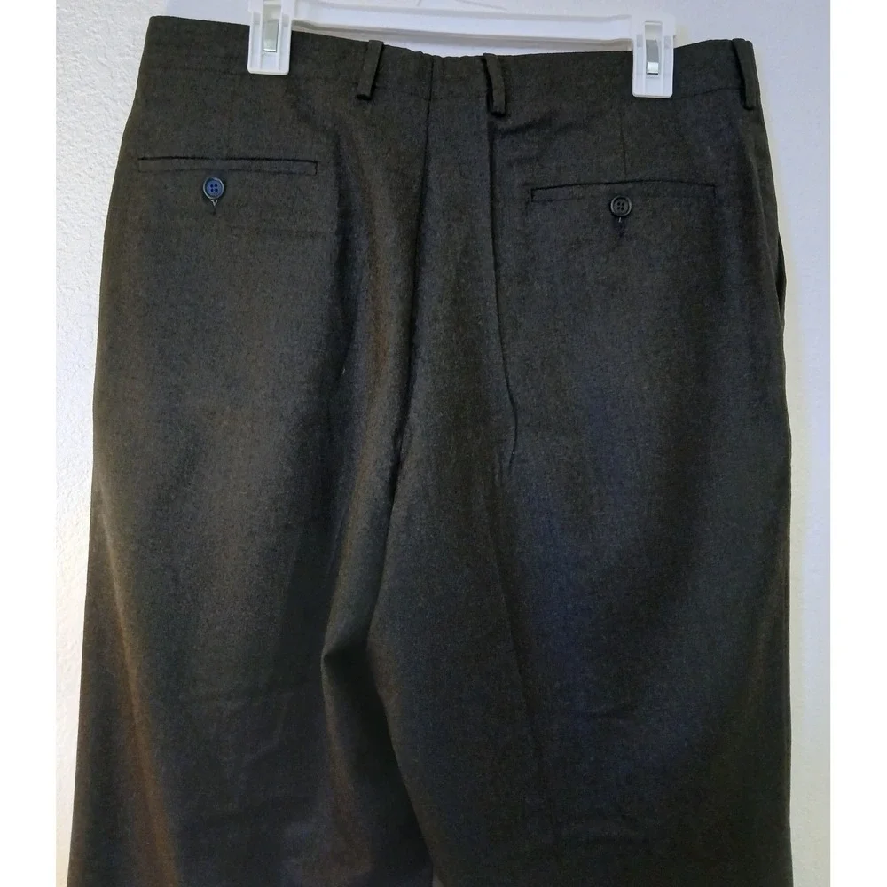 Zaharoff Basileia Men Charcoal Gray Pleated Cuffed Dress Pants Sz 36R inseam 30